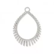 Pendentifs gouttes ajourés découpe laser 22x16 mm - Argenté x2